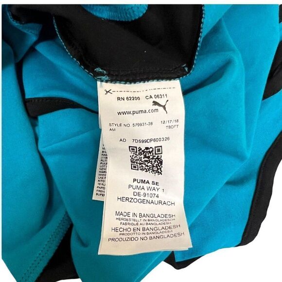 Puma Classic‎ Bodysuit Scoop Back Blue Black Casual Sporty - Picture 9 of 12